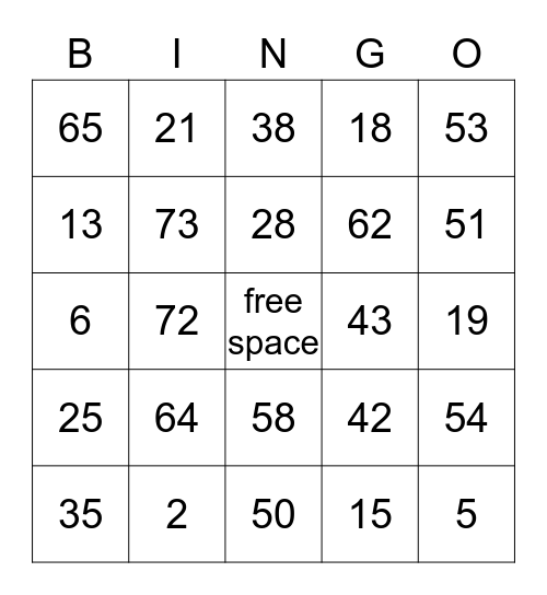 Bingo Card