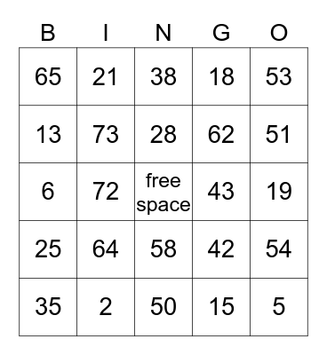 Bingo Card
