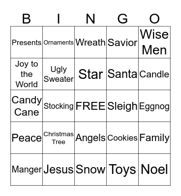 Christmas Bingo Card