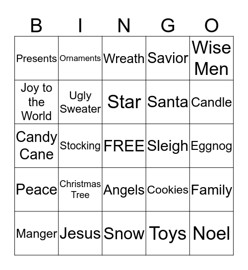 Christmas Bingo Card