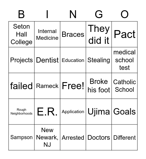 We Beat the Streets Bingo Card