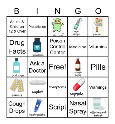 Medicine Bingo Card