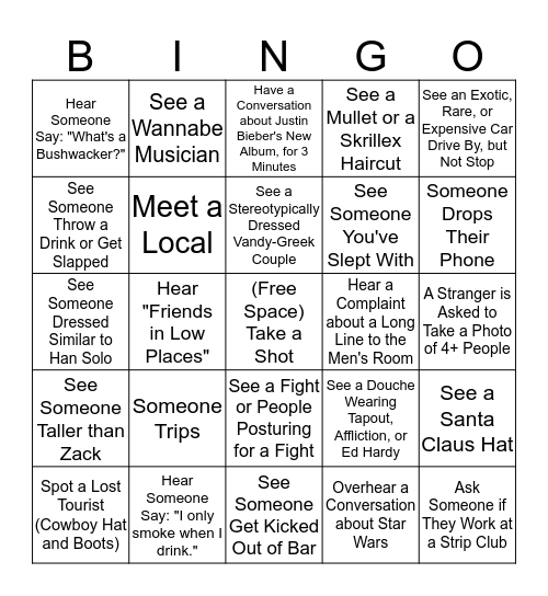 WEST END BINGO SHOWDOWN - 2015 Bingo Card