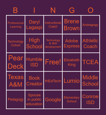 friEdTech Bingo Card