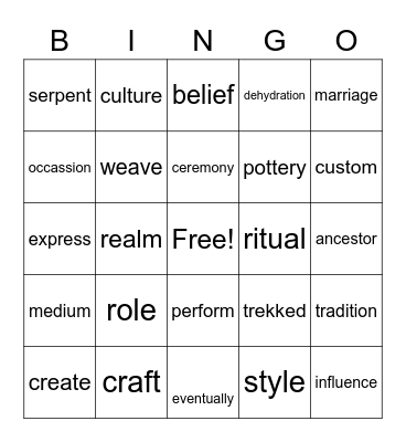 National Geographic ELD 4A units 1 & 2 Bingo Card
