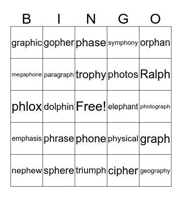PH Bingo Card