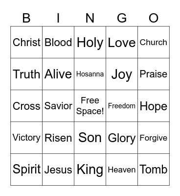 Easter Bingo Card