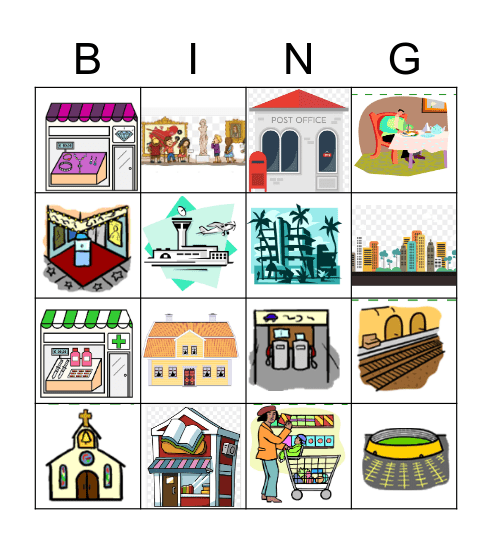 Lugares de la ciudad Bingo Card