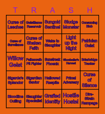 MID COLLECTOR BOOSTER TRASH BINGO Card