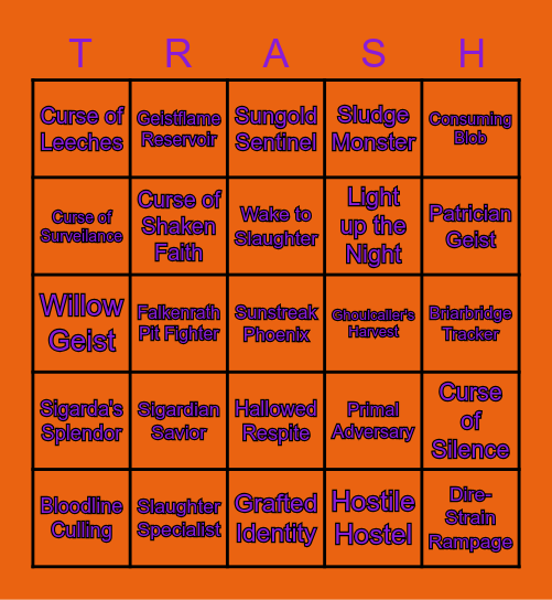 MID COLLECTOR BOOSTER TRASH BINGO Card