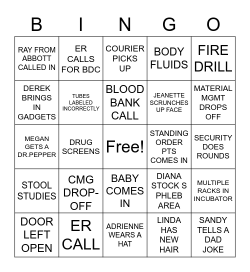 Lab Week 2023 Bingo Card