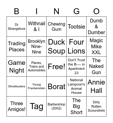 47 - MOVIES Bingo Card