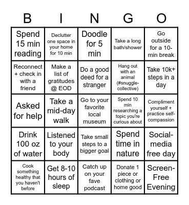 Proto Mini-Wellness Olympics Bingo Card