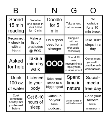 Proto Mini-Wellness Olympics Bingo Card