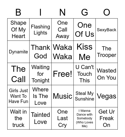 47 - Music Bingo Card
