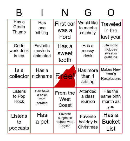 ICE BREAKER BINGO Card