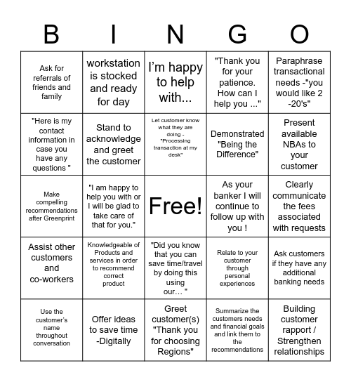 KDS BINGO Card