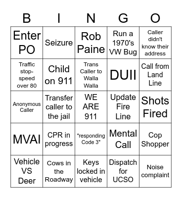 Dispatch Week 2023 Bingo Card