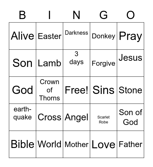 Easter Bingo Card