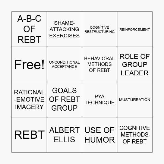 REBT BINGO Card