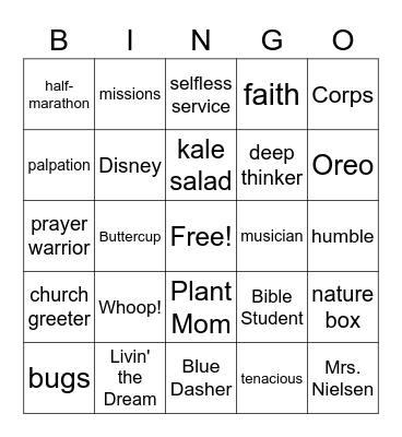 Marina's Birthday Bingo Card