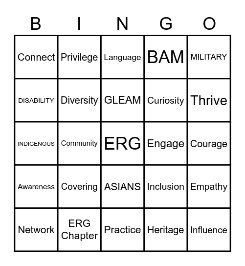 GPS Canada ERG BINGO Card