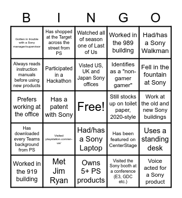 CCD Team Lunch! Bingo Card