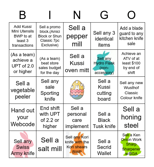 House Of Knives - Easter Bingo 2023 Bingo Card