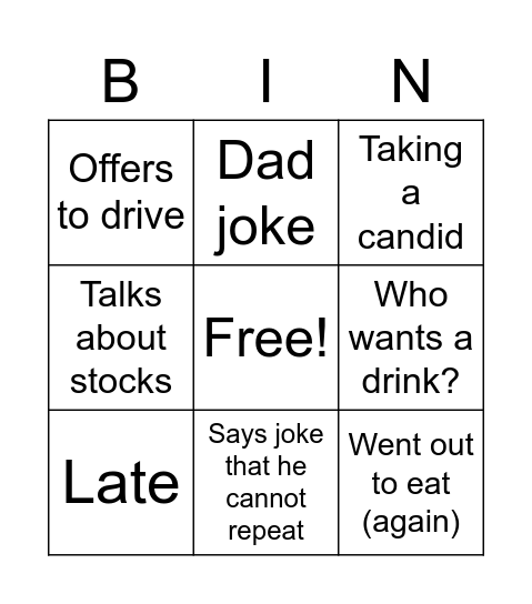 Winfeild Bingo Card