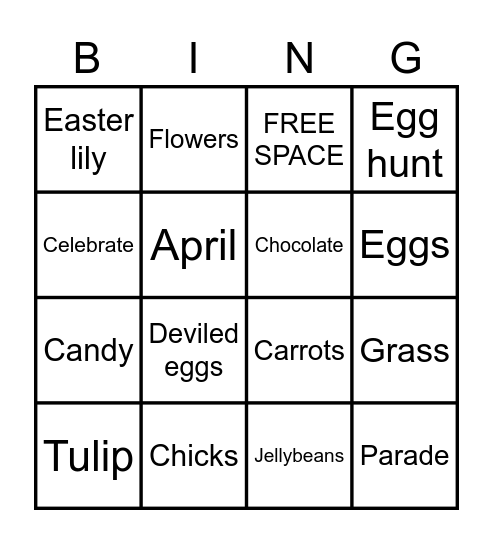 Easter BINGO Card