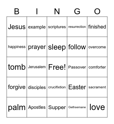 Easter BINGO Card