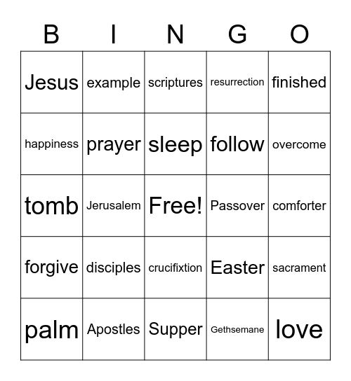 Easter BINGO Card