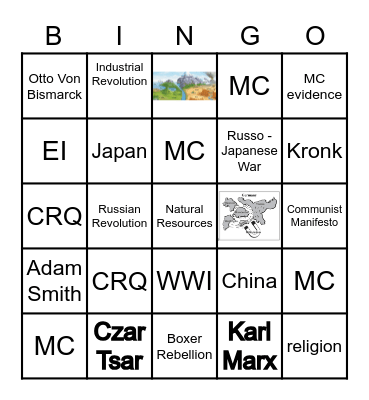 Global 3 & 4 Bingo Card