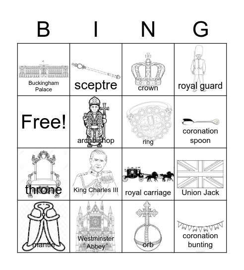 Coronation Bingo J Bingo Card