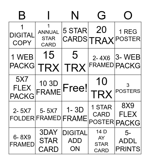 Spidey Bingo Card