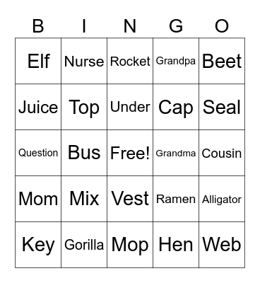 C4 Book E Lesson 1 Bingo Card