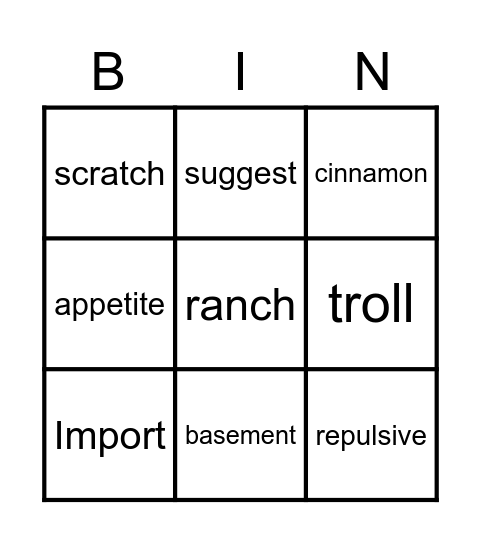 Storybook 'Very Picky Eaters' Bingo Card