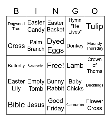 Easter Bingo Card