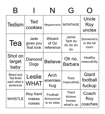 Ted Lasso Bingo Card