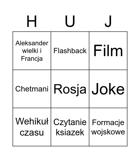 Gryczka Bingo Card