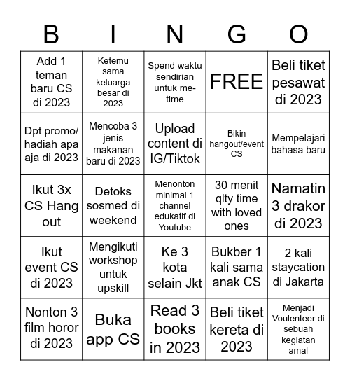 CS JAKARTA IFTAR 2023 Bingo Card