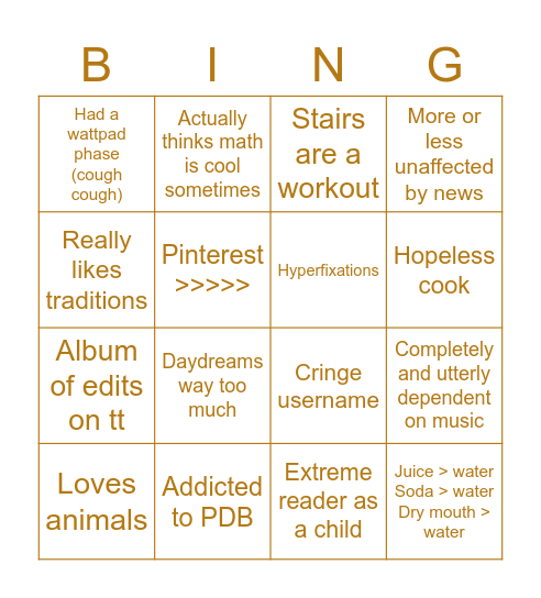 dreamzy kinnie bingo Card