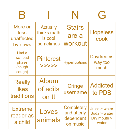 dreamzy kinnie bingo Card