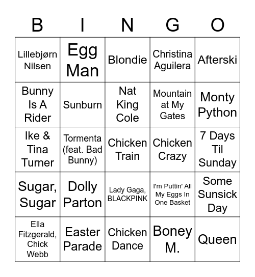 Easter and it's Elements Bingo Card