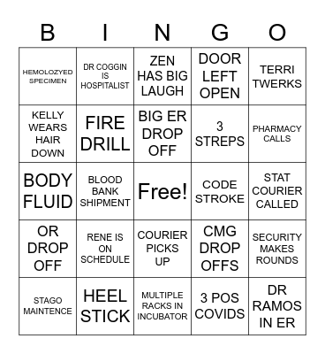 LAB Bingo Card