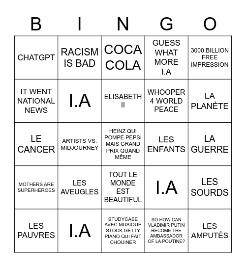 CANNES LIONS 2023 Bingo Card