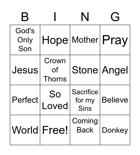 Easter Bingo Card