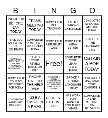 EES BINGO Card