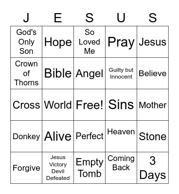 Easter Bingo Card