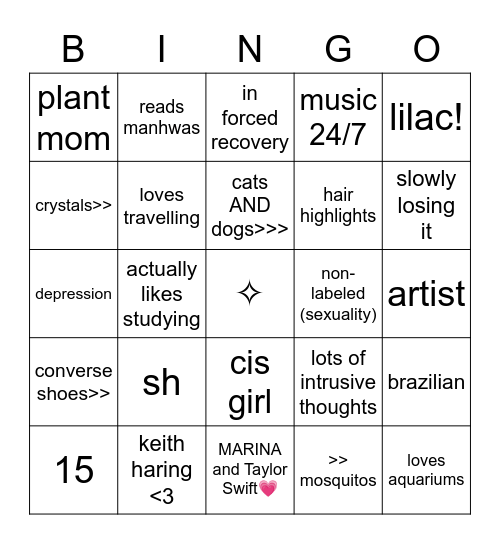 lu🐑! Bingo Card